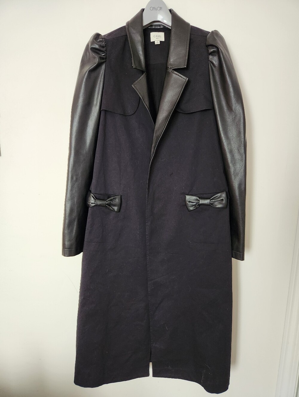 CAMI NYC Black Coat With Belt Size Small